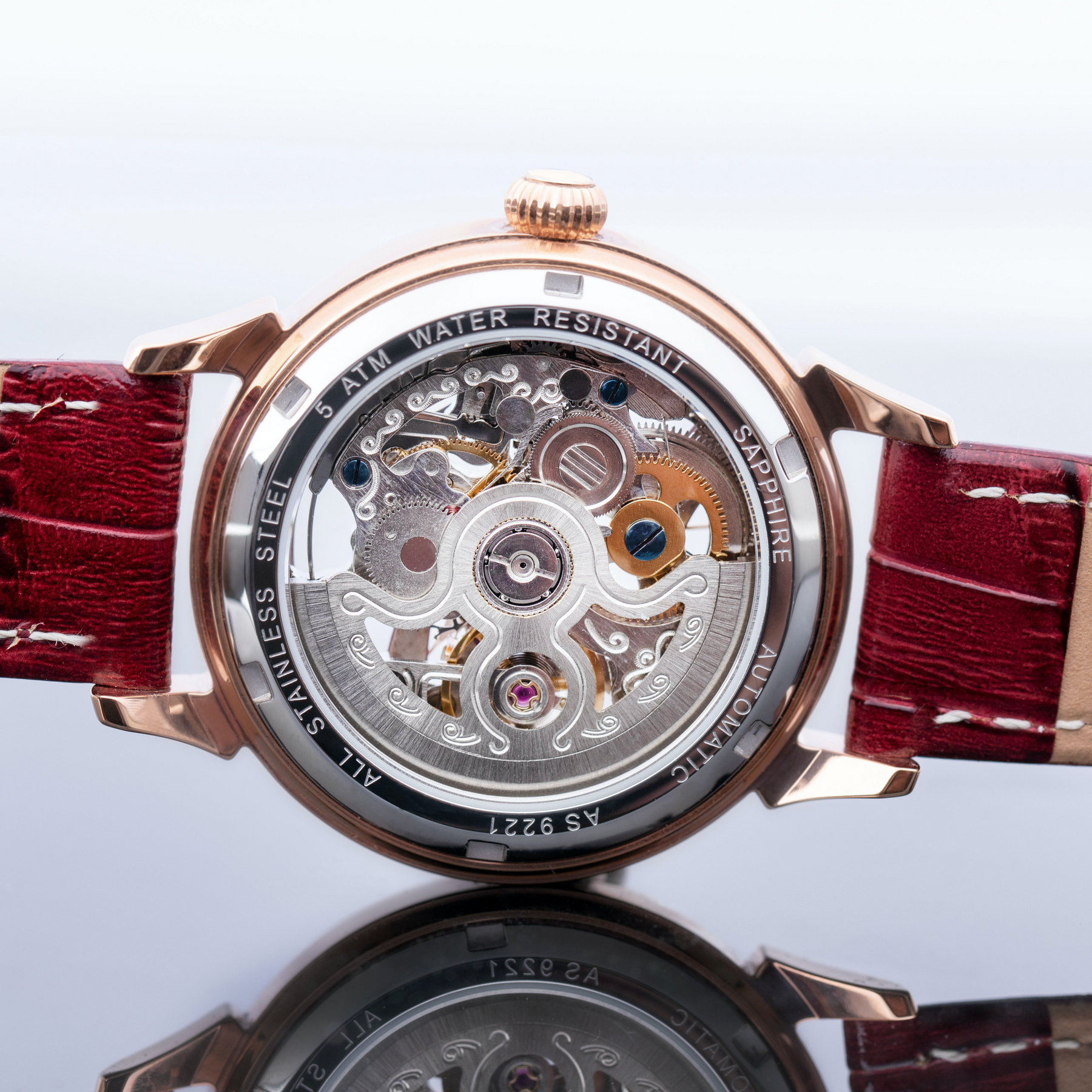 COLOR Steel Watch Rose Gold/ Bordeaux red