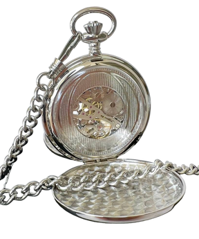 DOUBLE COVER BLUE POCKETWATCH