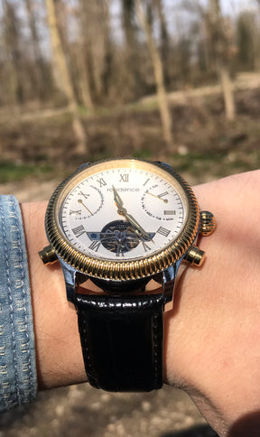 Aviator Watch Silver Gold