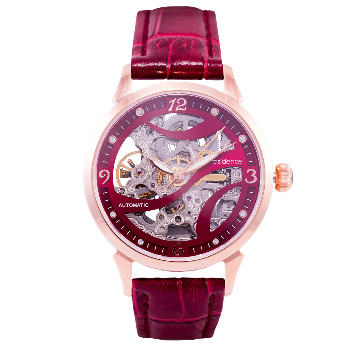 COLOR Steel Watch Rose Gold/ Bordeaux red